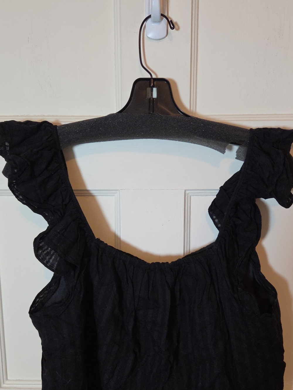 BB DAKOTA Women's Hey Cowgirl Top In Black Ruffle Sleeve Size Large - Picture 13 of 15